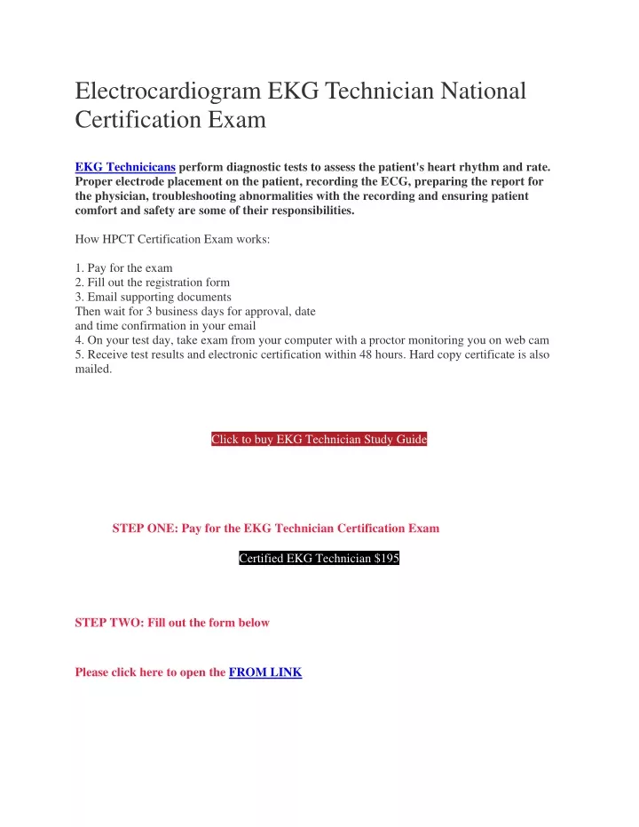 PPT - Electrocardiogram EKG Technician National Certification Exam ...