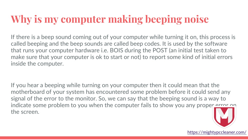 PPT - Why Is My Computer Beeping & Keep Making Sound PowerPoint ...