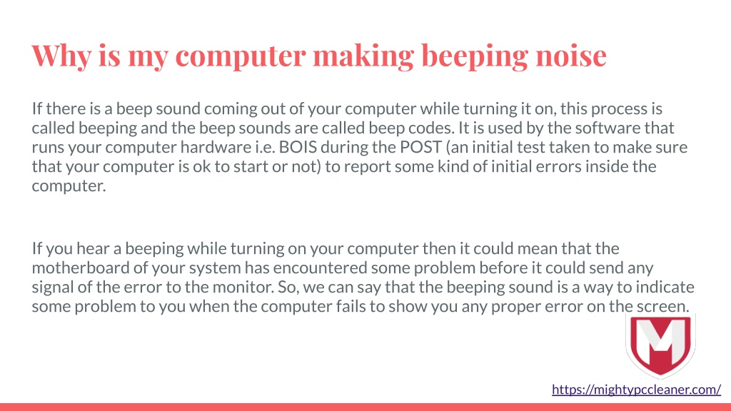 PPT Why Is My Computer Beeping & Keep Making Sound PowerPoint