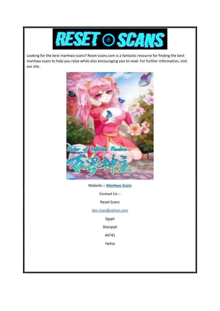 PPT Manhwa Scans Reset scans PowerPoint Presentation, free