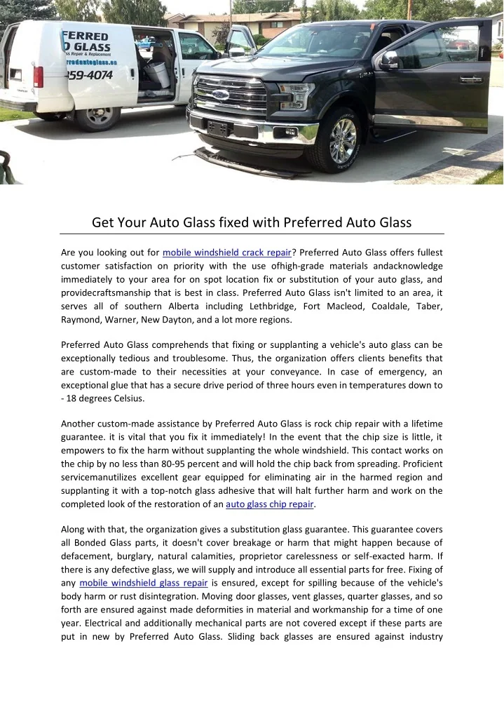 PPT Get Your Auto Glass fixed with Preferred Auto Glass PowerPoint