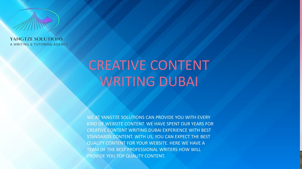 creative writing in dubai