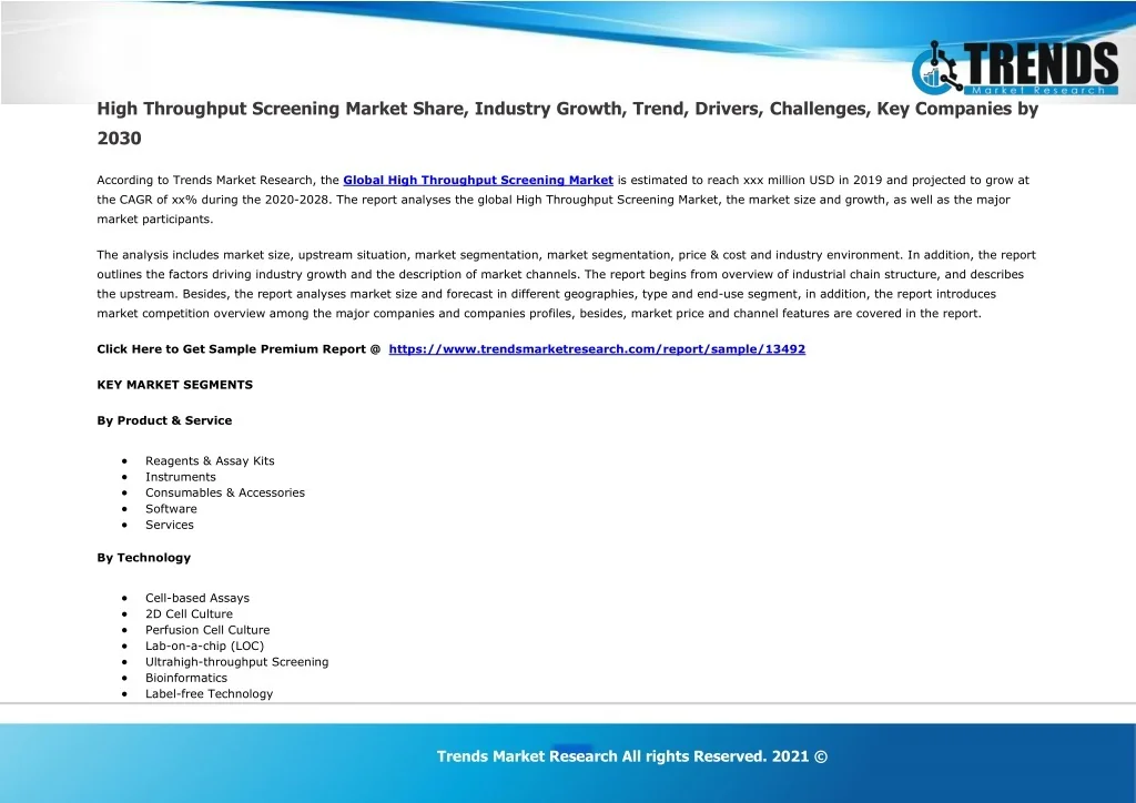 PPT - High Throughput Screening Market Revenue Trends, Company Profiles ...