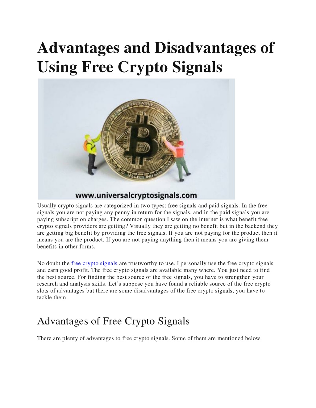 PPT - Advantages And Disadvantages Of Using Free Crypto Signals 4 ...