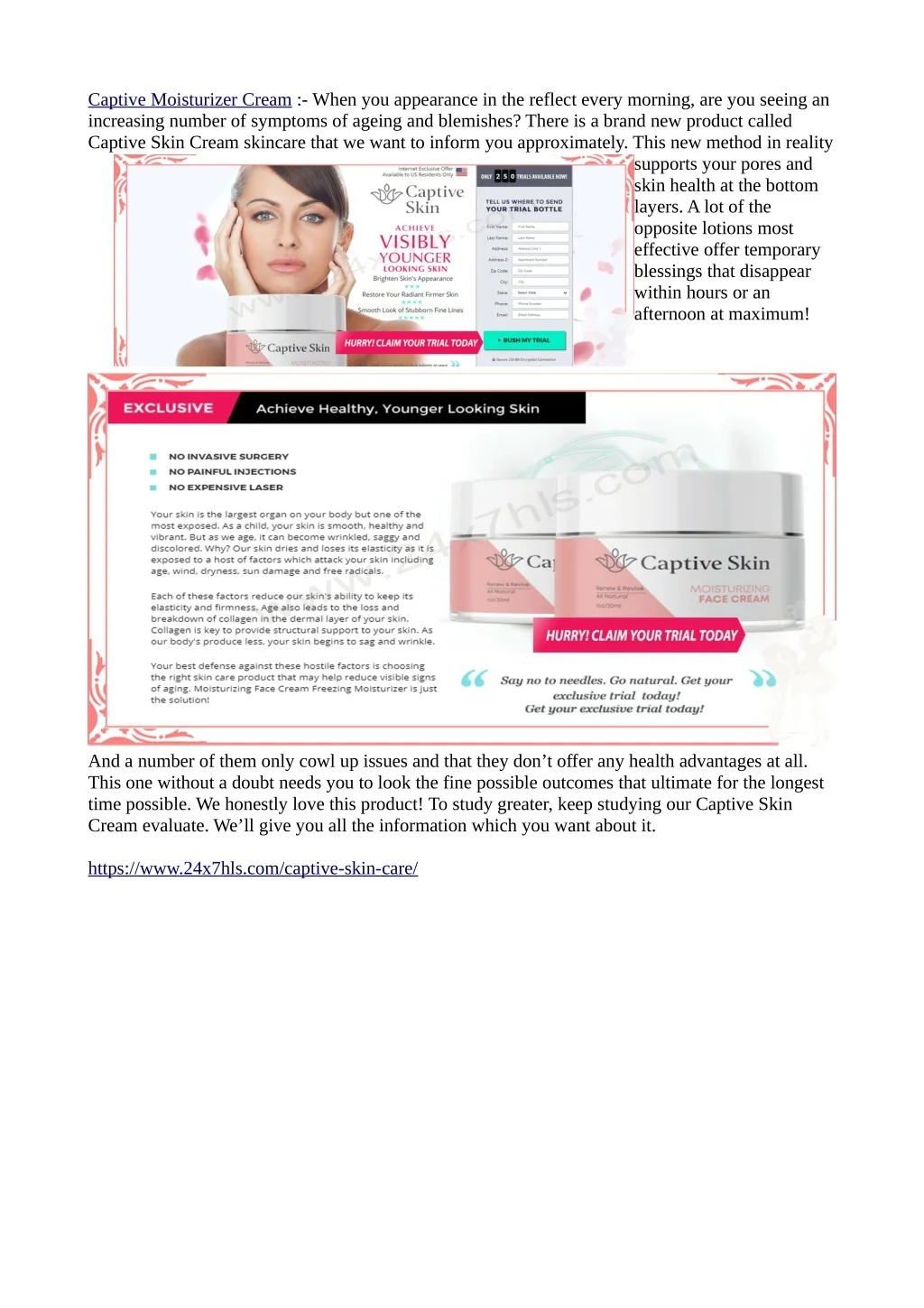 PPT - https://www.24x7hls.com/captive-skin-care/ PowerPoint