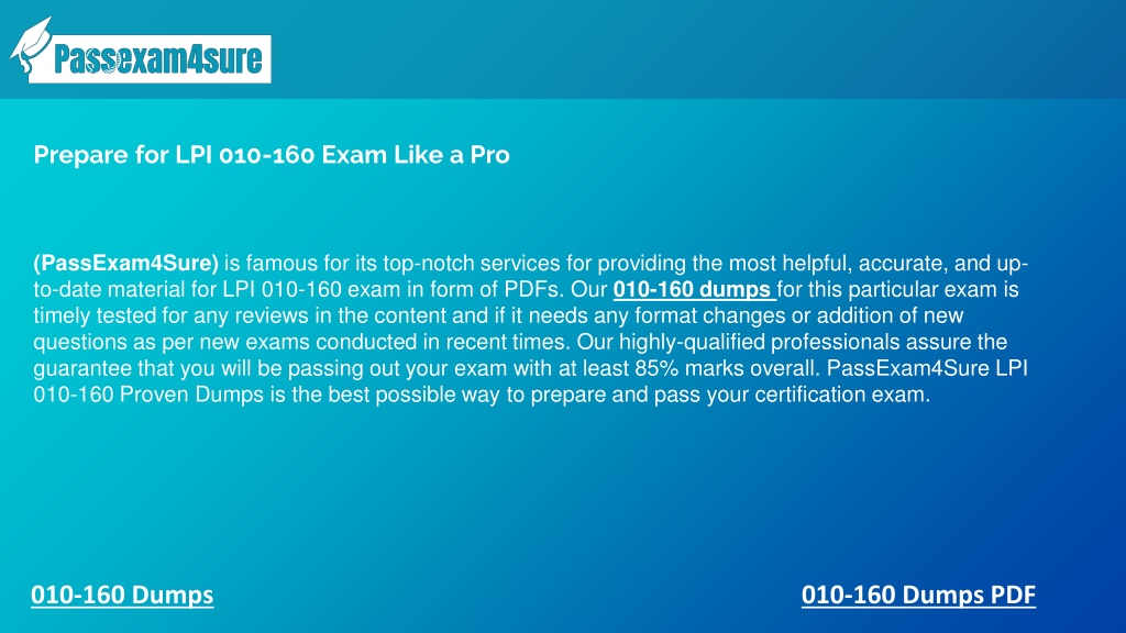 Exam 010-160 Prep