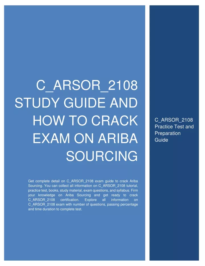 C_ARSOR_2108 PDF Download