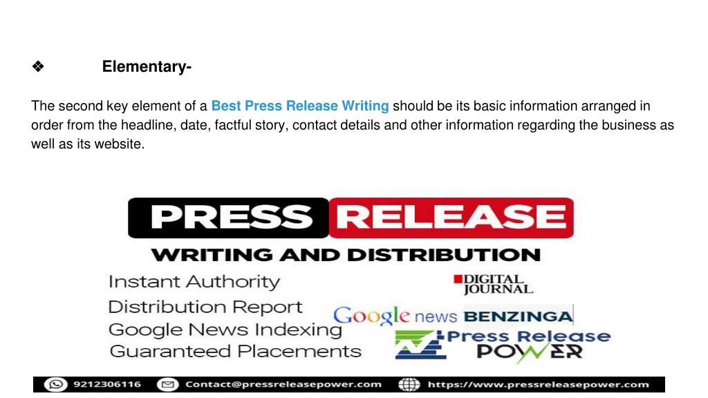 PPT - key elements of press release PowerPoint Presentation, free ...