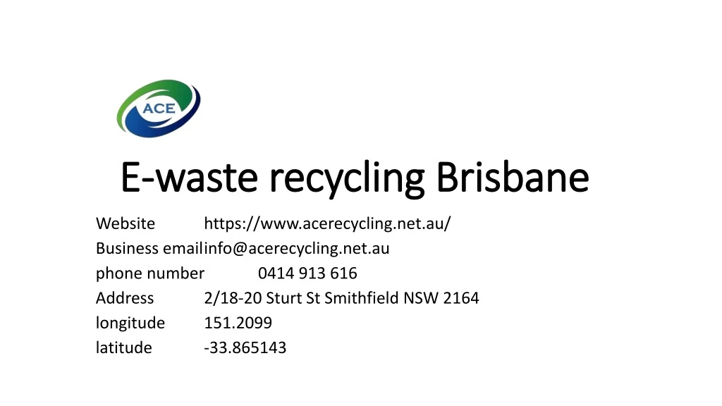 PPT e waste recycling brisbane PowerPoint Presentation, free download
