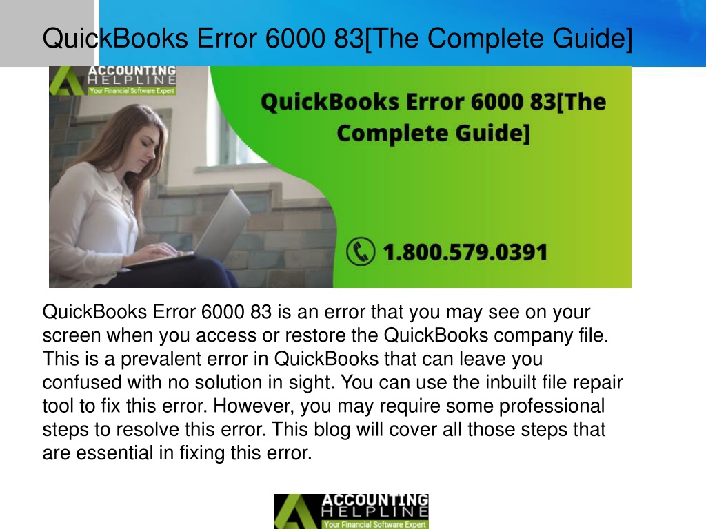 Ppt 3 Effective Way To Fix Quickbooks Error 6000 83 Powerpoint Presentation Id10841428