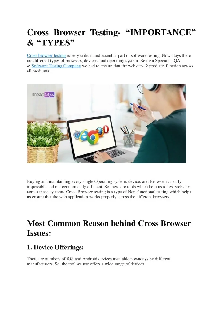 Ppt Cross Browser Testing Importance And Types Powerpoint