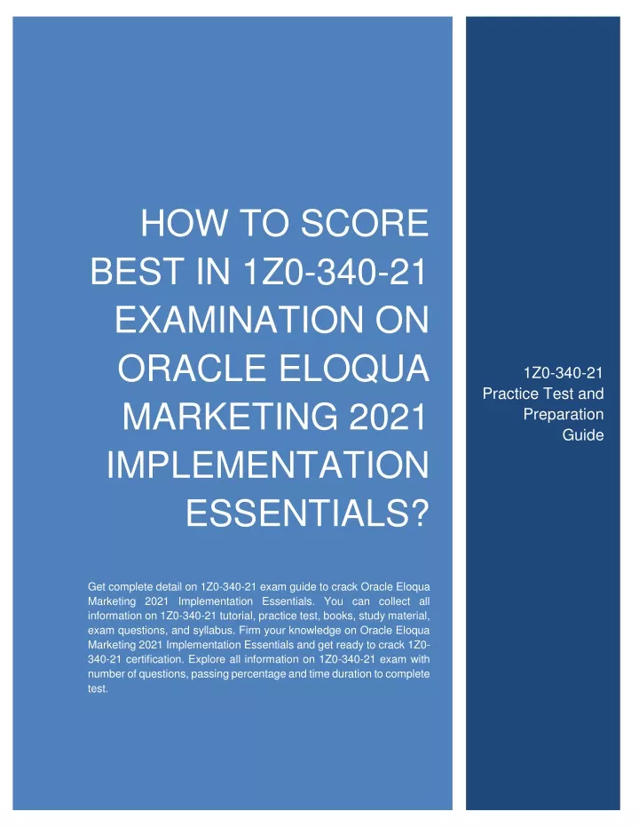1Z0-340-21 Reliable Exam Book
