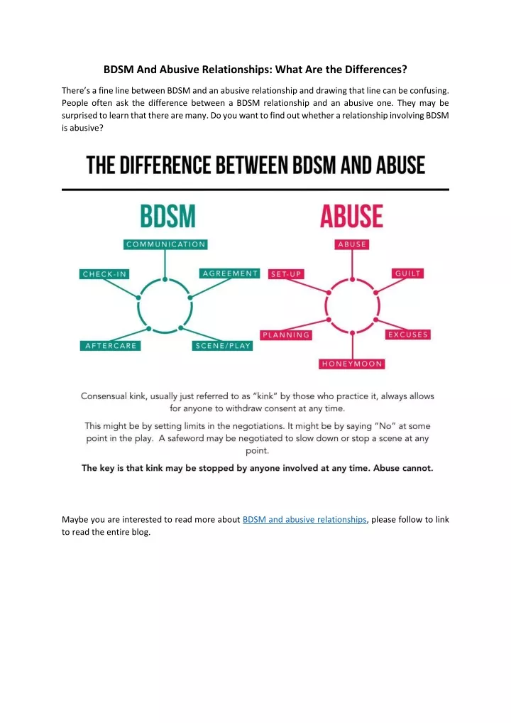 PPT - BDSM And Abusive Relationships: What Are The Differences ...