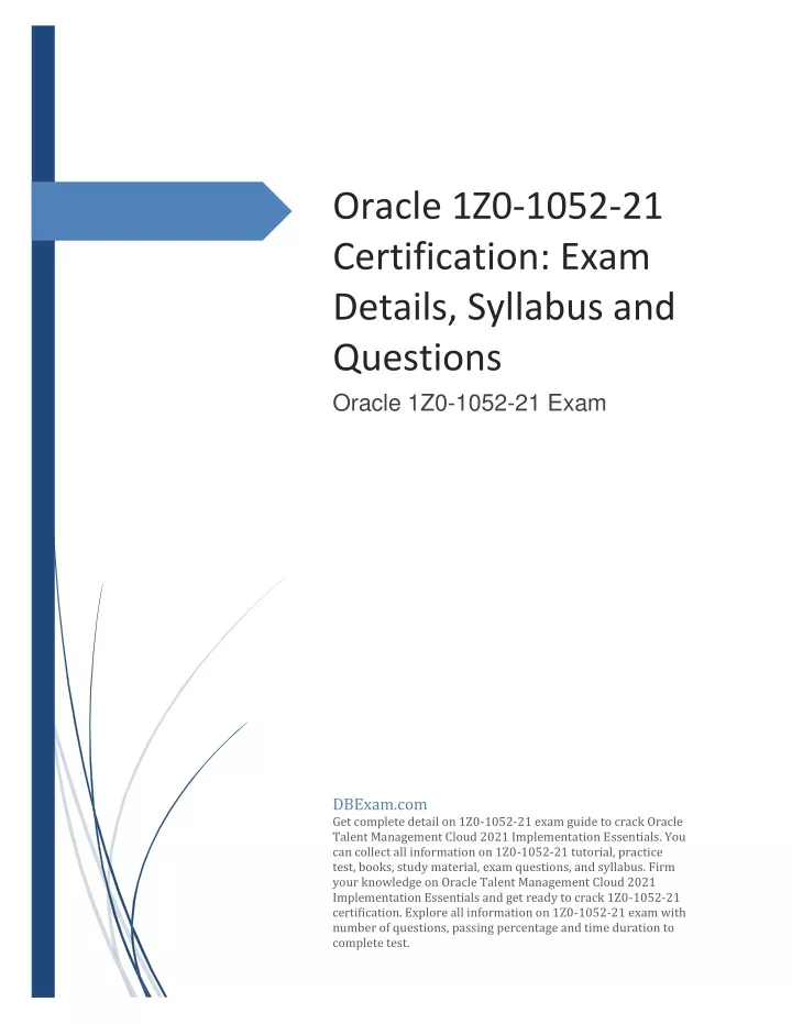 PPT - Oracle 1Z0-1052-21 Certification: Exam Details Sns-Brigh10