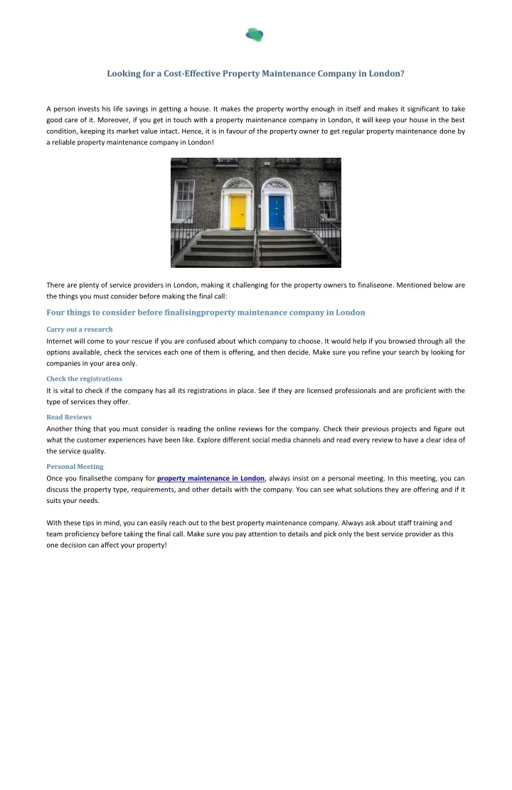 PPT Looking for a CostEffective Property Maintenance Company in