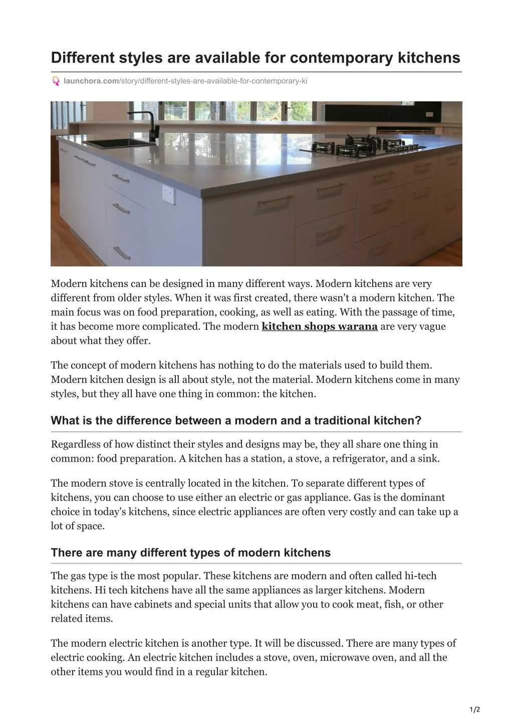 PPT - Different styles are available for contemporary kitchens ...