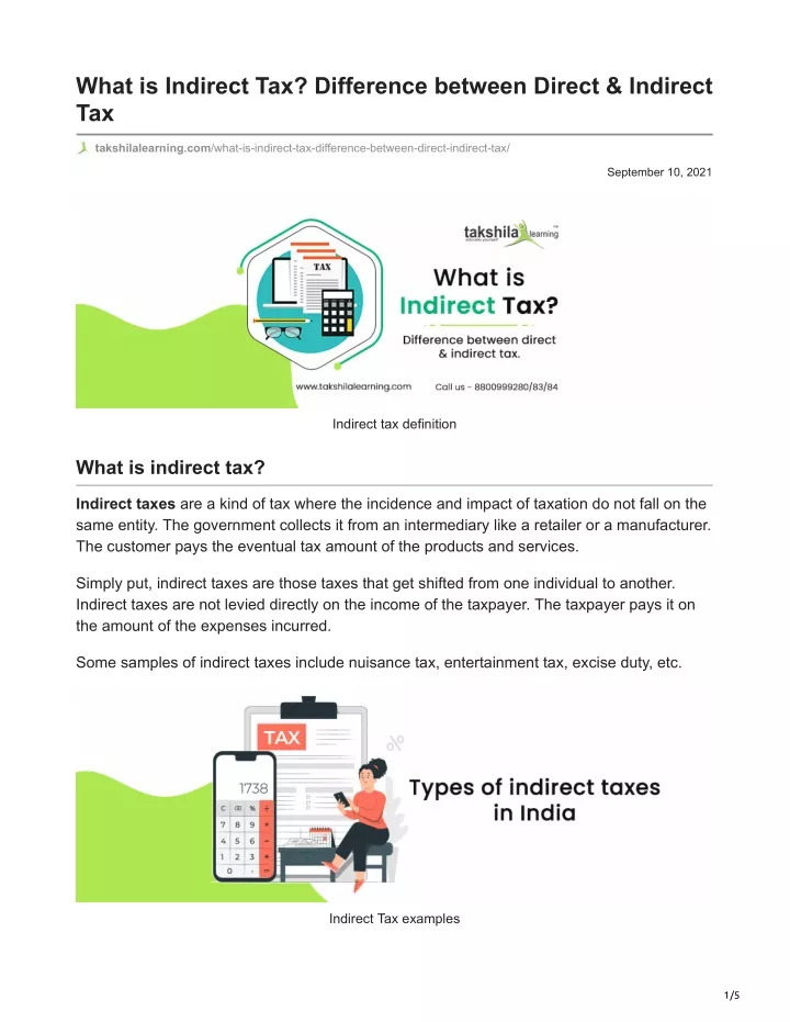 PPT - What Is Indirect Tax Difference Between Direct Indirect Tax ...