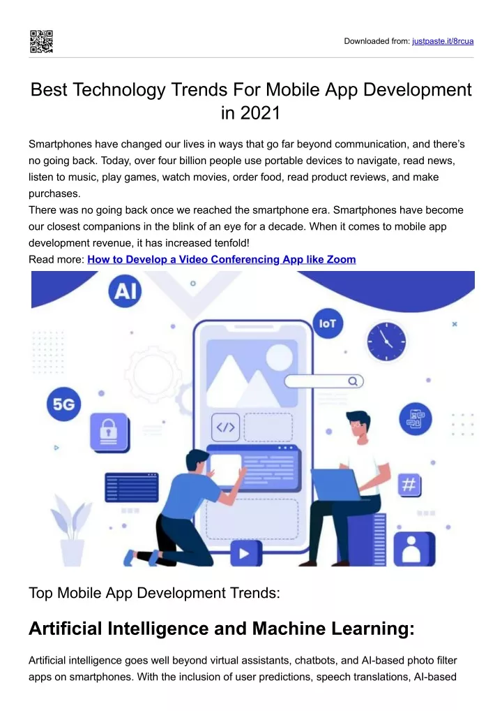 PPT - Best Technology Trends For Mobile App Development In 2021 ...