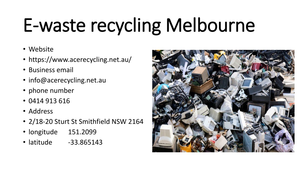 Ppt E Waste Recycling Melbourne Powerpoint Presentation Free Download Id