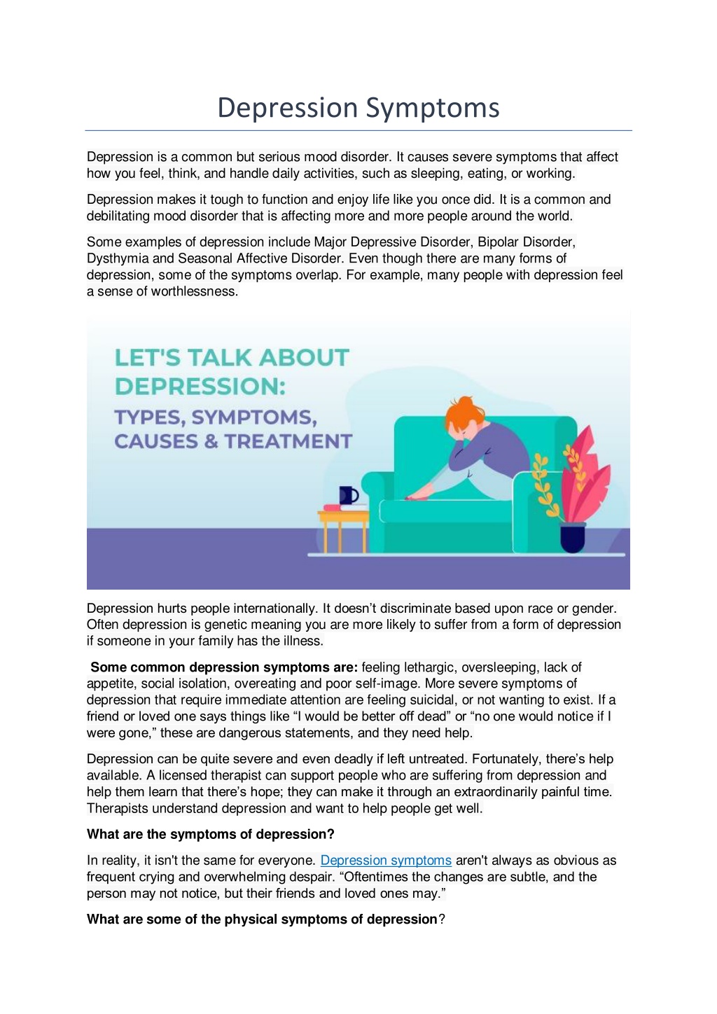 Ppt - Depression Symptoms Powerpoint Presentation, Free Download - Id 