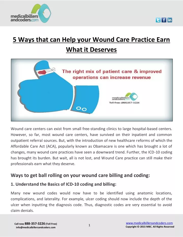 PPT - 5 Ways that can Help your Wound Care Practice Earn What it ...