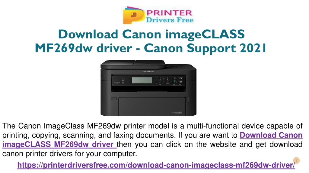 canon imageclass mf269dw scanner driver