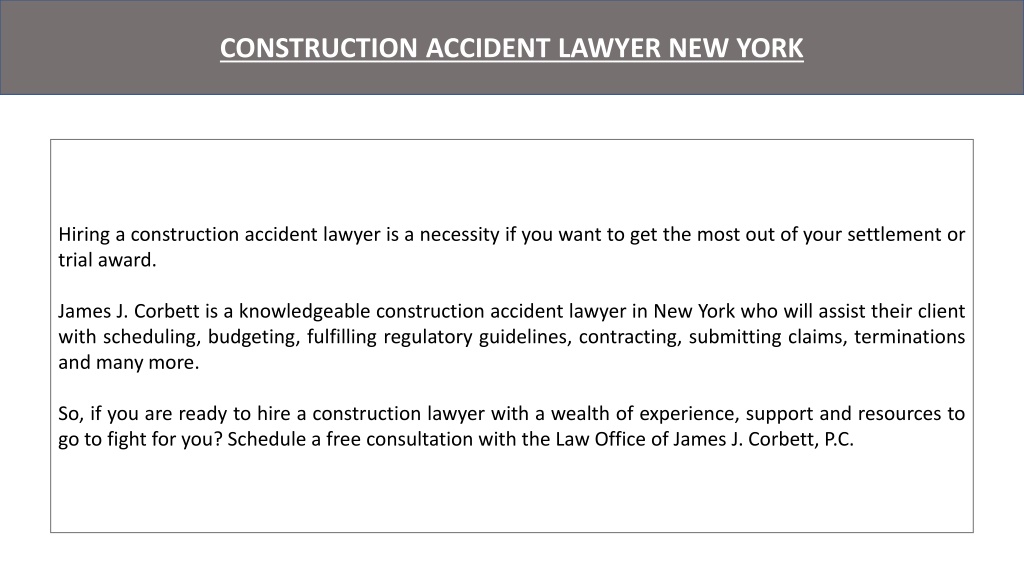 Ppt Factors To Consider When Hiring A Construction Accident Lawyer