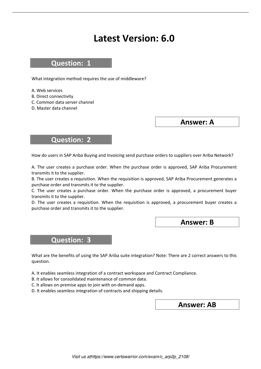 C_ARP2P_2108 Exam Answers
