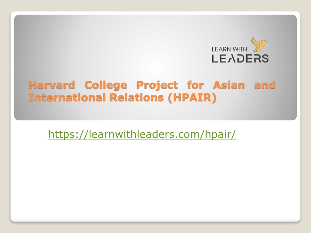 PPT - Harvard College Project For Asian And International Relations ...