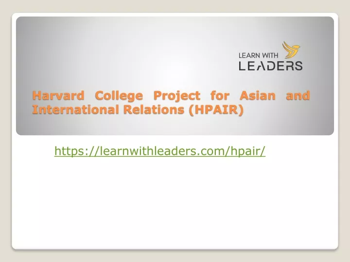 PPT - Harvard College Project For Asian And International Relations ...