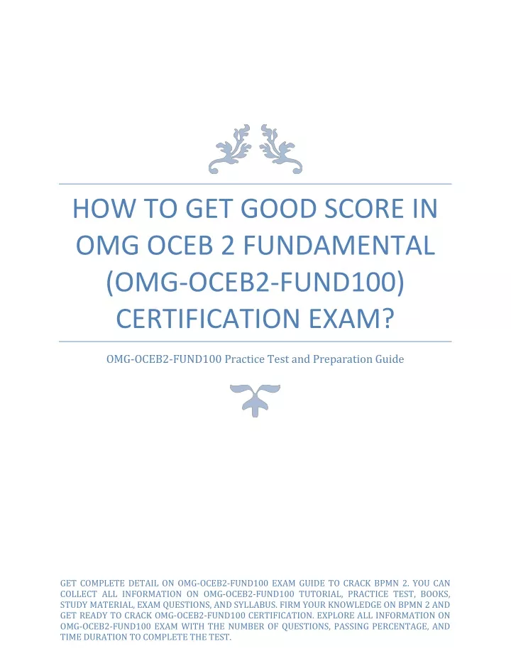 Accurate OMG-OCEB2-FUND100 Test