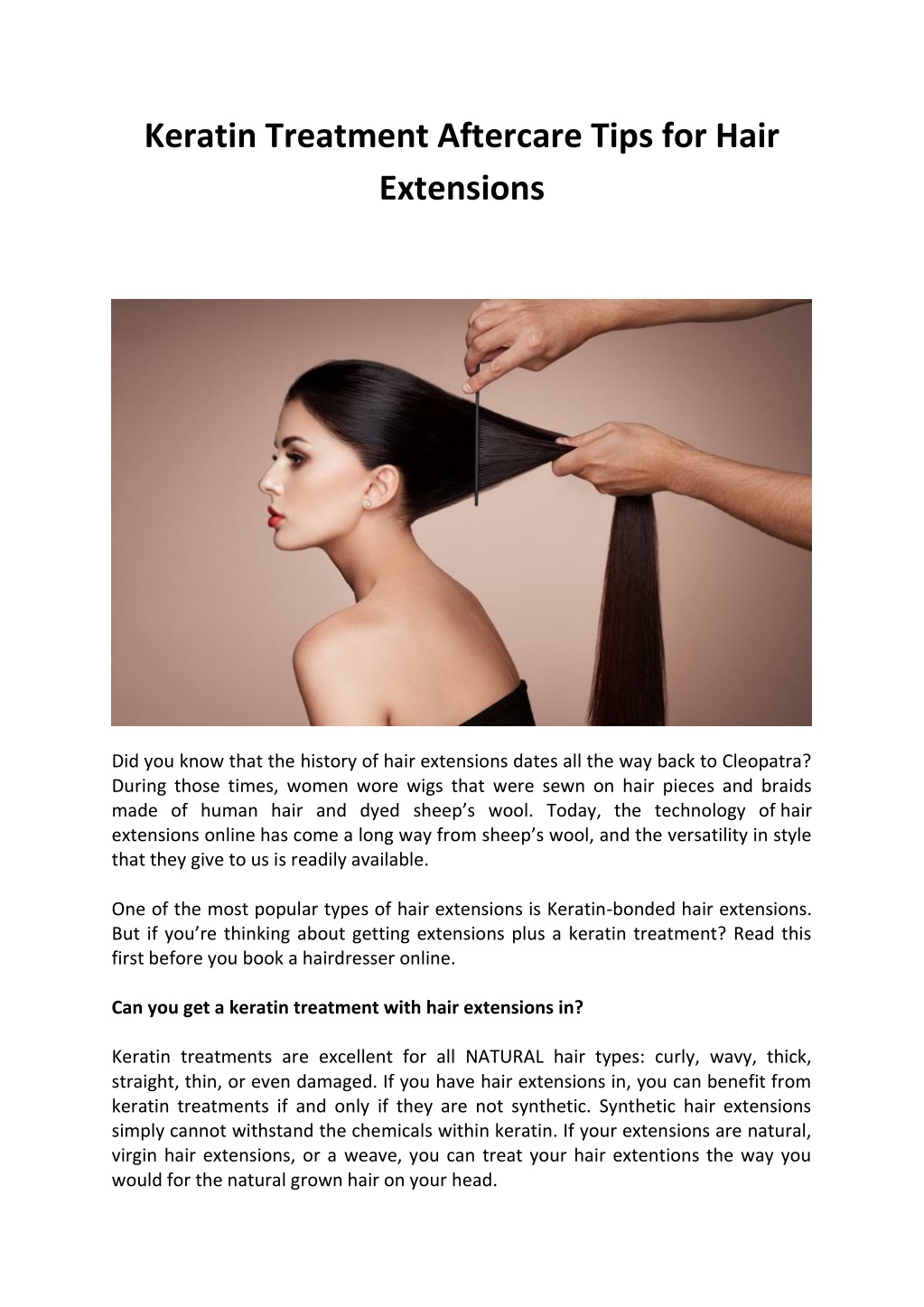 Ppt Keratin Treatment Aftercare Tips For Hair Extensions Powerpoint Presentation Id10859770 