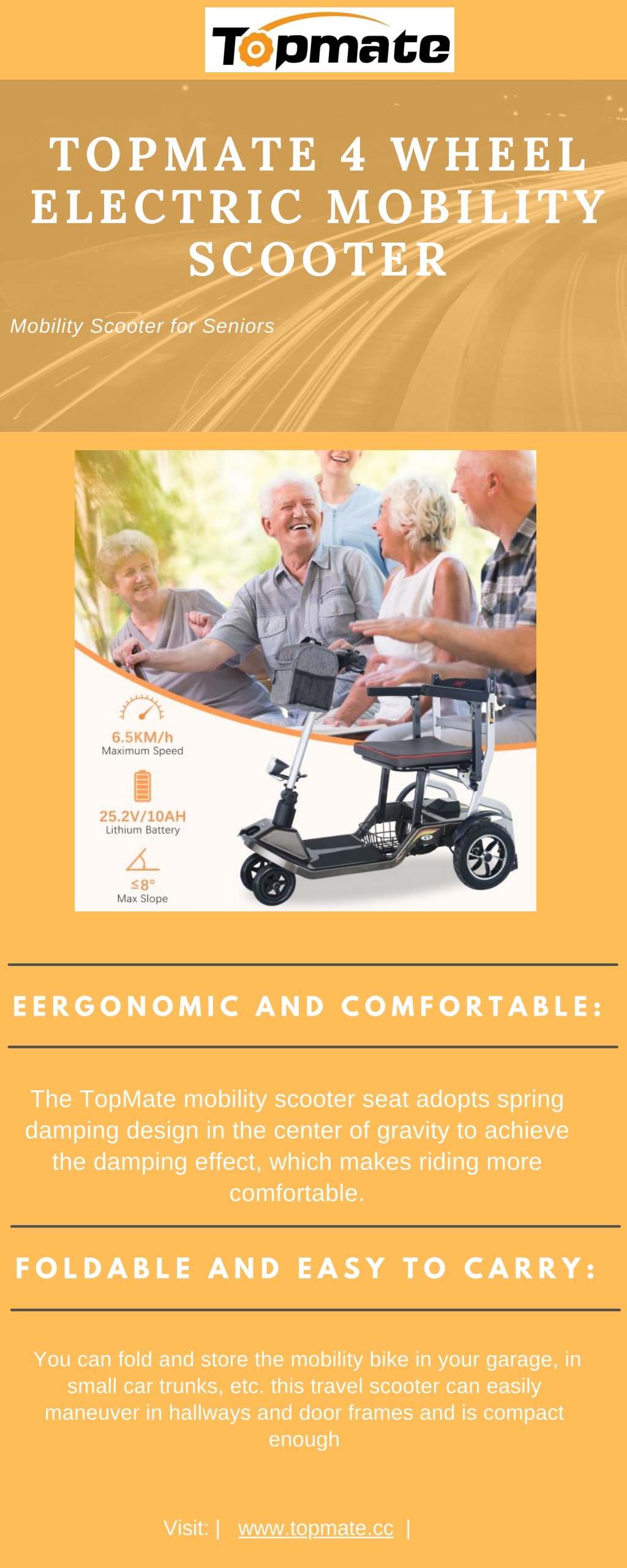 PPT - TopMate 4 Wheel Electric Mobility Scooter. PowerPoint ...