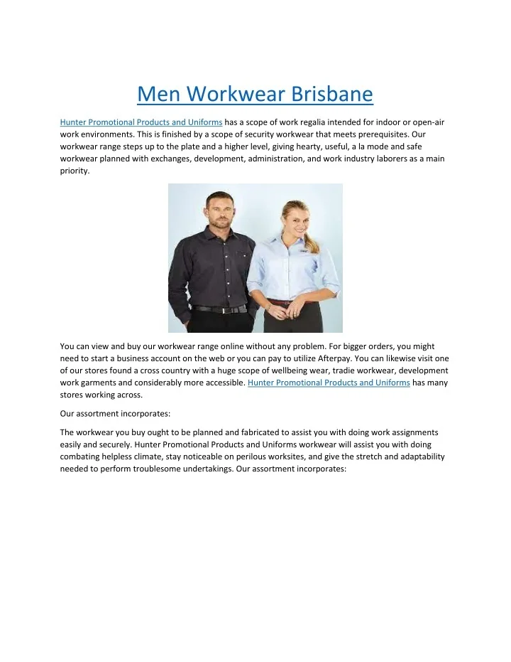PPT Men Workwear Brisbane PowerPoint Presentation, free download ID