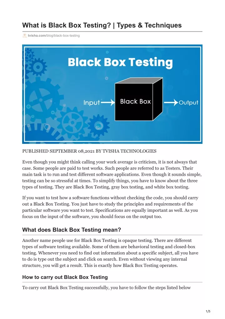 PPT - What Is Black Box Testing Types Amp Techniques PowerPoint ...