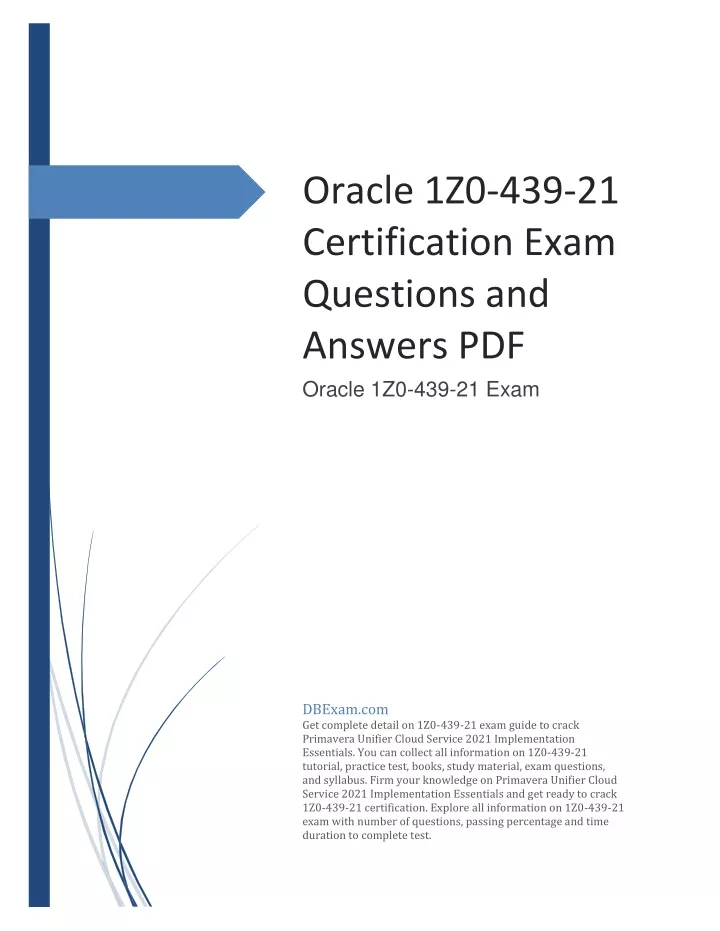 PPT - Oracle 1Z0-439-21 Certification Exam Questions and Sns-Brigh10