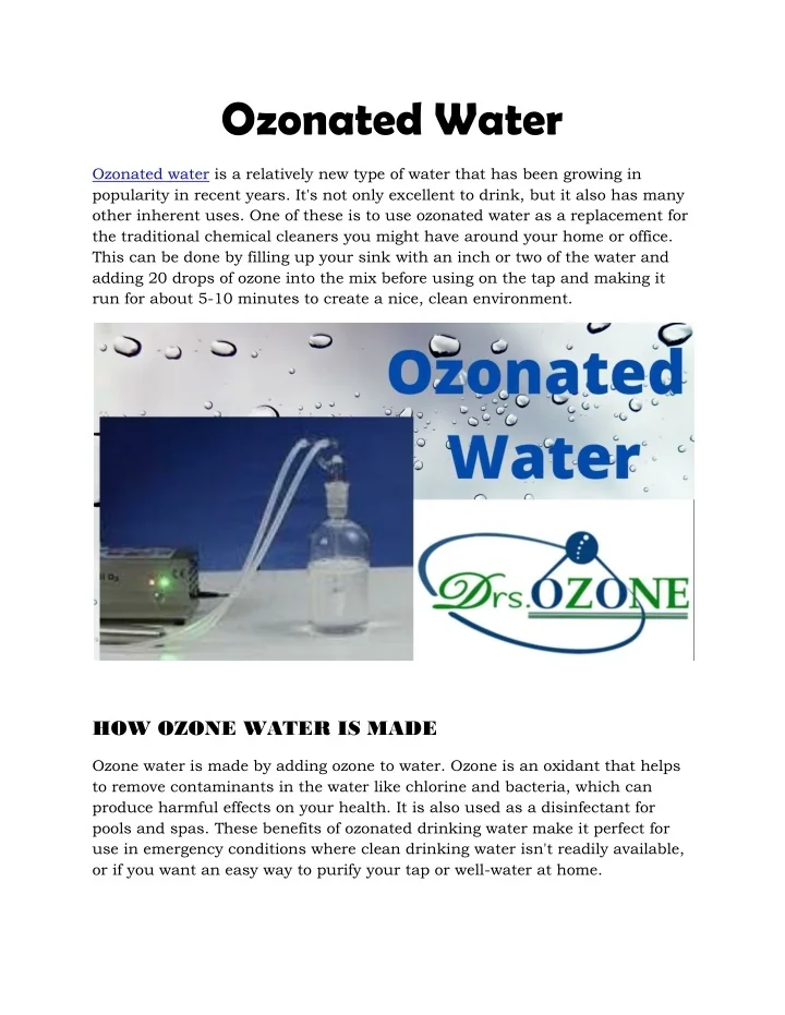 PPT Ozonated Water PowerPoint Presentation, free download ID10865192