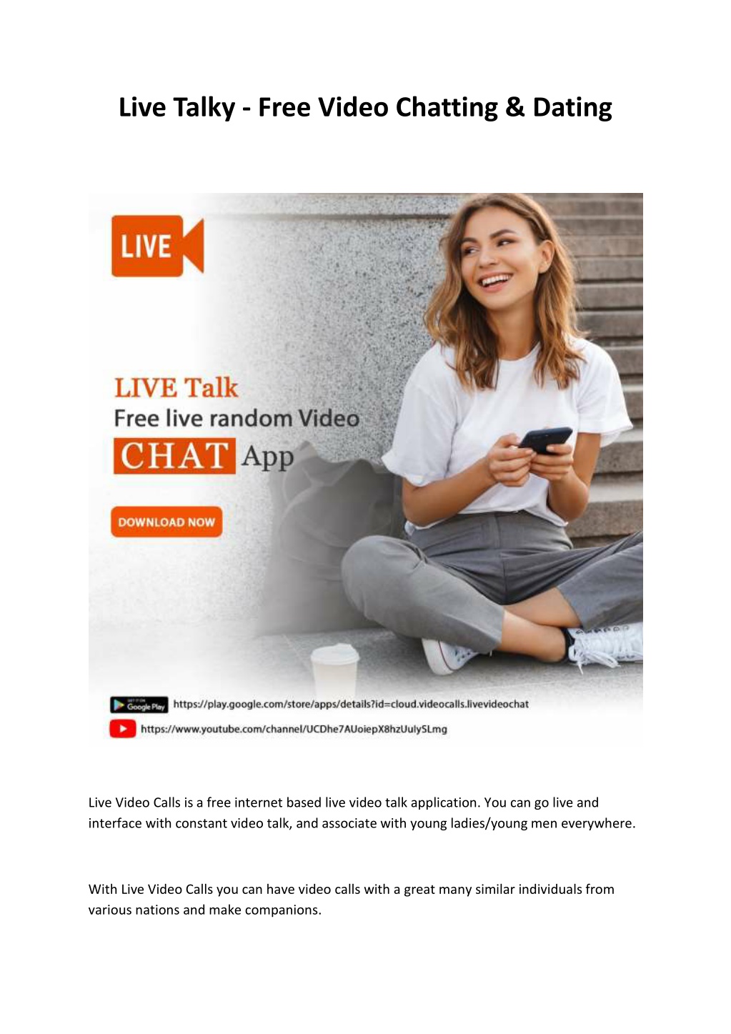 PPT - Live Talky - Free Video Chatting & Dating PowerPoint Presentation -  ID:10865799