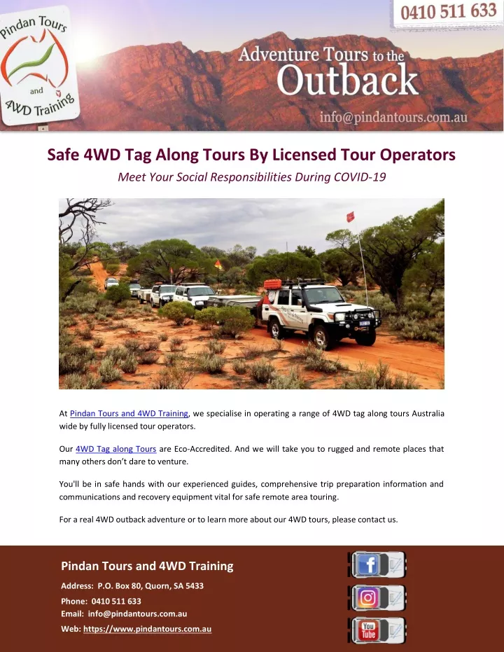 4wd tag along & passenger tours prices