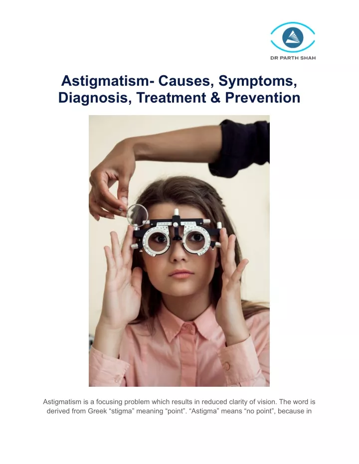 PPT - Astigmatism- Causes, Symptoms, Diagnosis, Treatment & Prevention ...