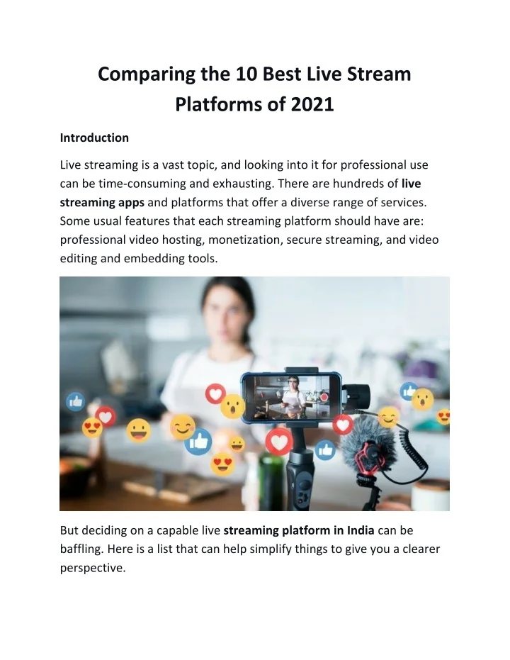 PPT Comparing the 10 Best Live Stream Platforms of 2021 PowerPoint