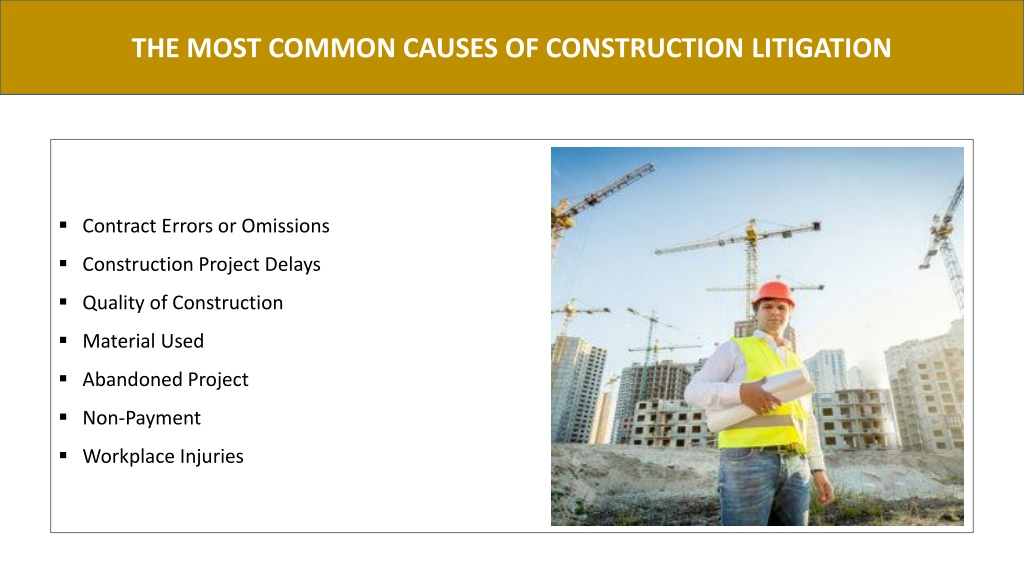 PPT - The Most Common Causes of Construction Litigation PowerPoint ...