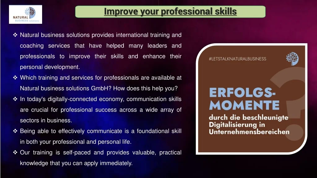 PPT - Improve your professional skills with Natural business solutions ...