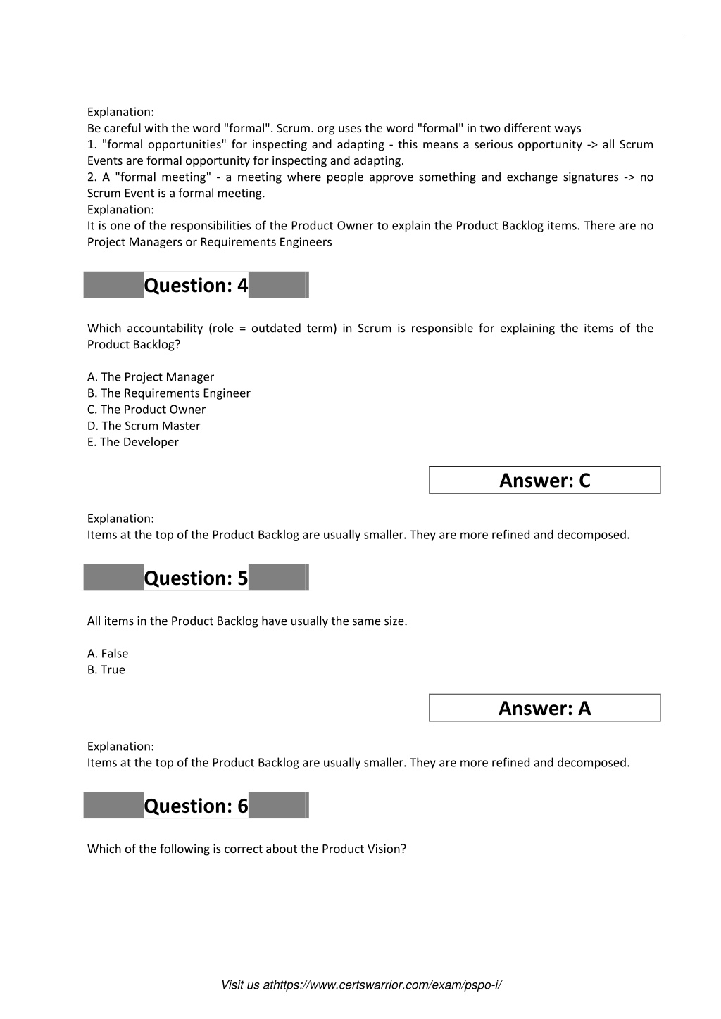 PSPO-I Valid Test Guide