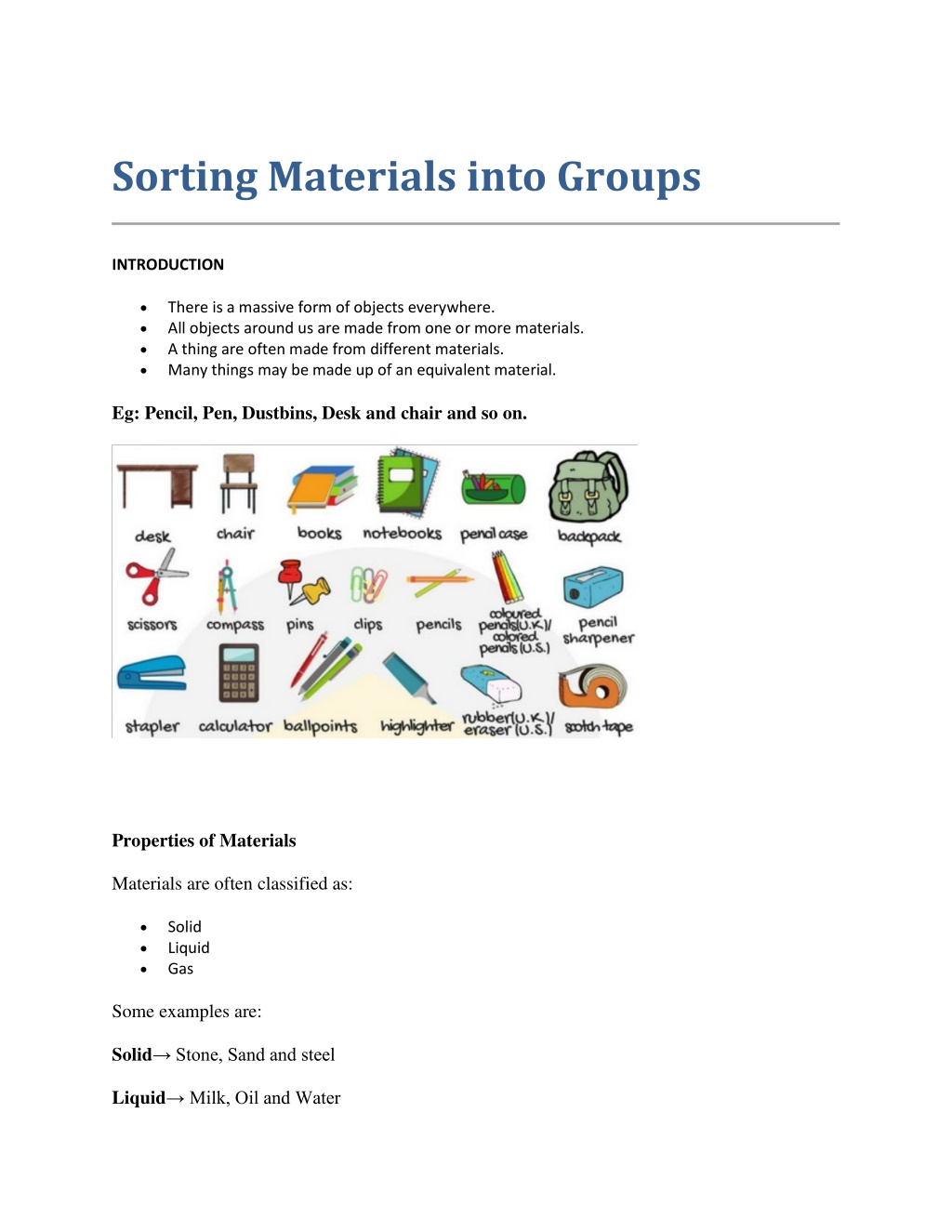 PPT Sorting Materials into Groups PowerPoint Presentation, free