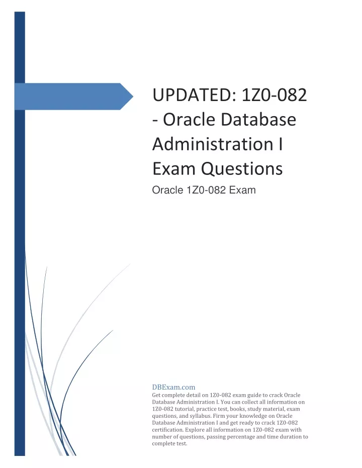 1Z0-082 Vce Format