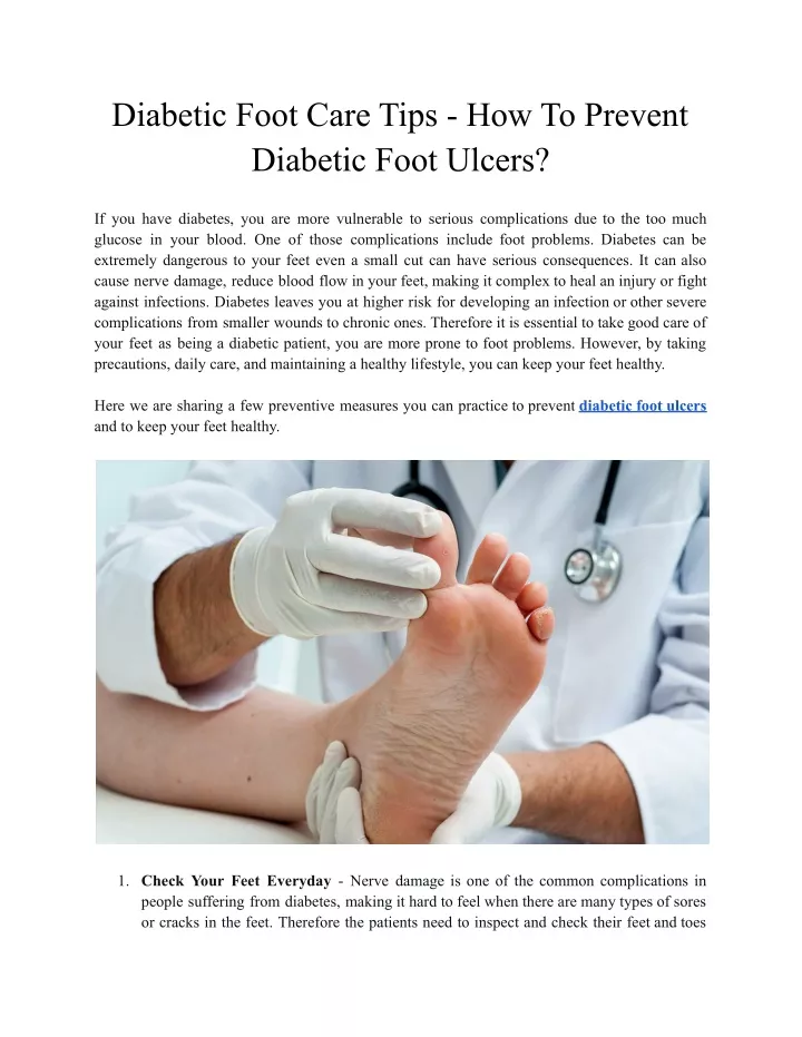 PPT - Diabetic Foot Care Tips - How To Prevent Diabetic Foot Ulcers ...