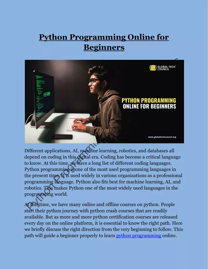 PPT - Python Programming Online for Beginners PowerPoint Presentation ...