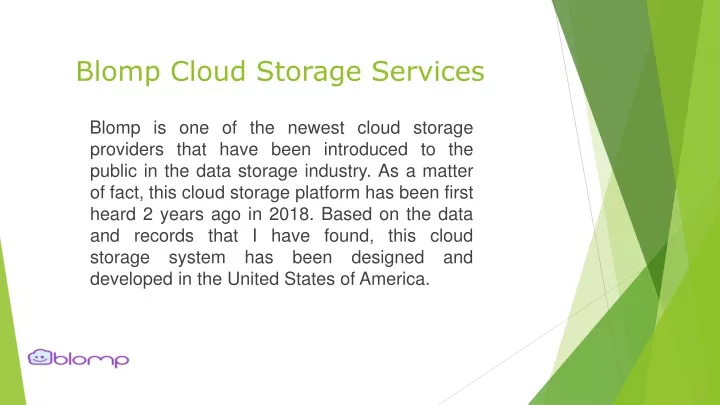 Ppt Blomp Cloud Storage Services Powerpoint Presentation Free