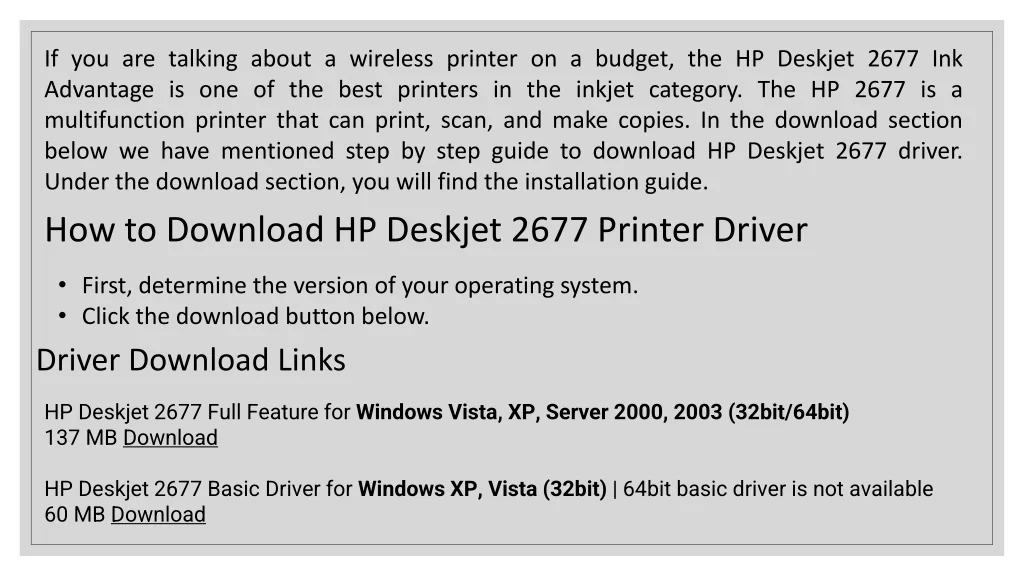 PPT - Download HP Deskjet 2677 Driver PowerPoint Presentation, free ...